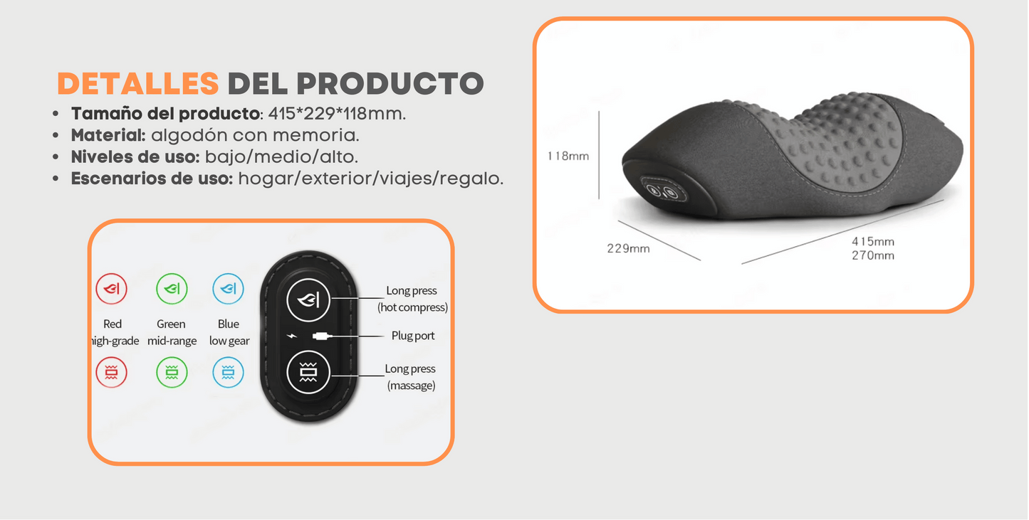 Almohada Masajeadora 3 en 1
